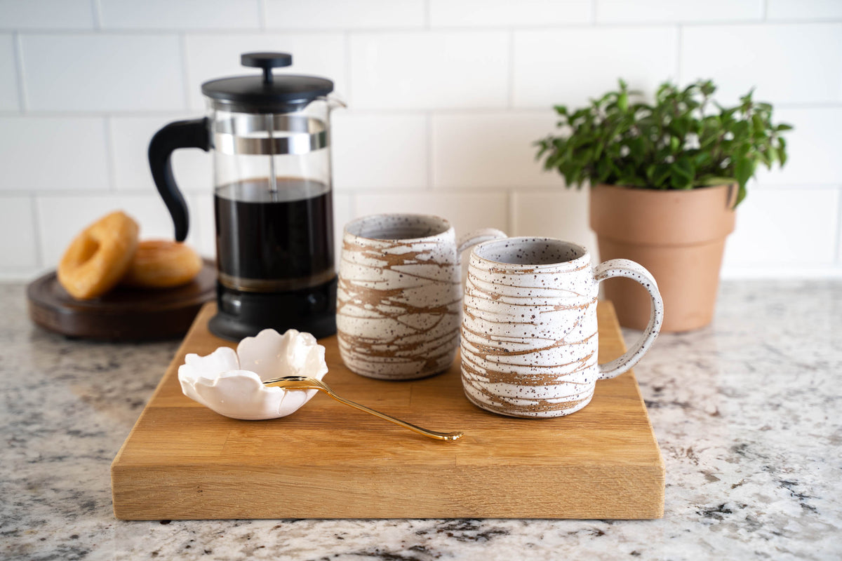 Birch Tree Mugs Mugs with Exposed Clay