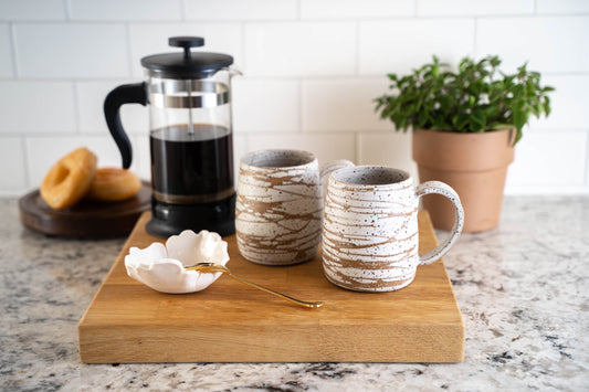 Birch Tree Mugs Mugs with Exposed Clay